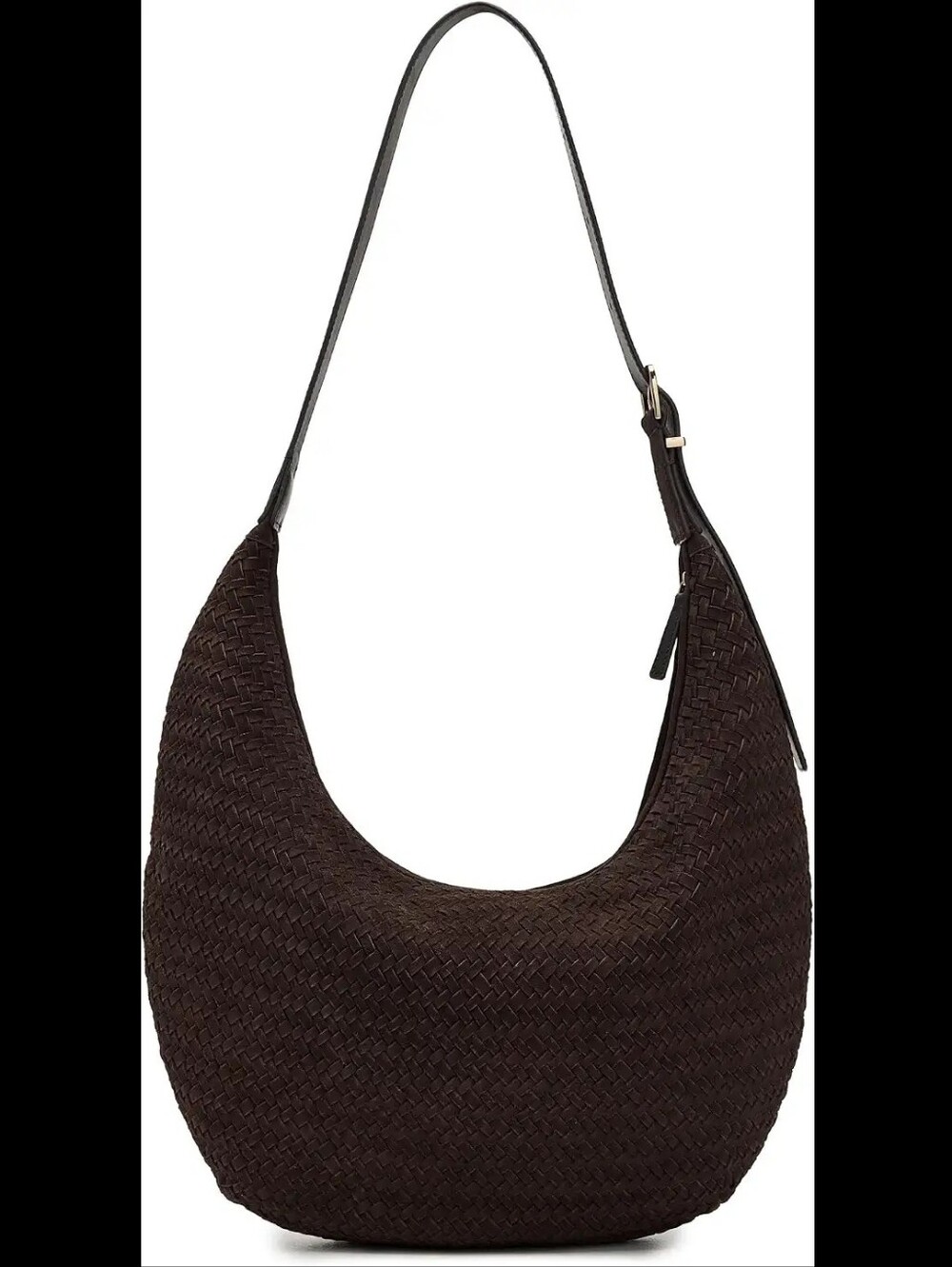 Madewell Woven Crescent Hobo Shoulder Bag - Dark Brown